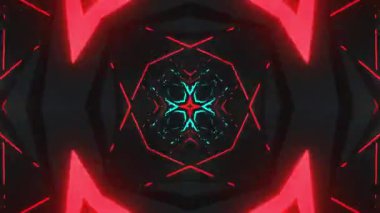 Renkli simetriyle gezgin kaleydoskop hareketi