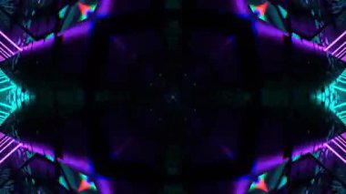 Renkli simetriyle gezgin kaleydoskop hareketi