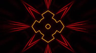 Renkli simetriyle gezgin kaleydoskop hareketi