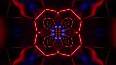 Renkli simetriyle gezgin kaleydoskop hareketi