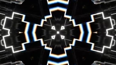 Renkli simetriyle gezgin kaleydoskop hareketi