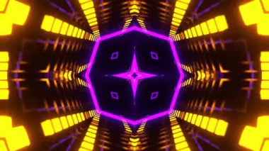 Renkli simetriyle gezgin kaleydoskop hareketi