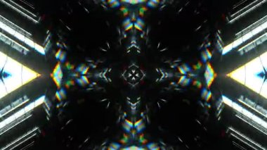 Renkli simetriyle gezgin kaleydoskop hareketi