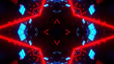 Renkli simetriyle gezgin kaleydoskop hareketi