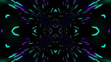 Renkli simetriyle gezgin kaleydoskop hareketi