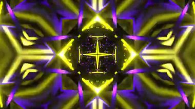 Renkli simetriyle gezgin kaleydoskop hareketi