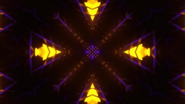 Renkli simetriyle gezgin kaleydoskop hareketi