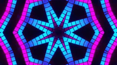 Renkli simetriyle gezgin kaleydoskop hareketi