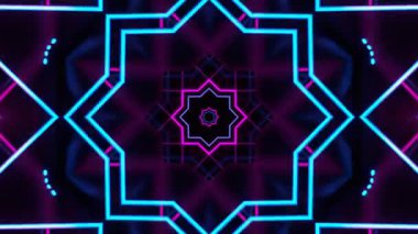 Renkli simetriyle gezgin kaleydoskop hareketi