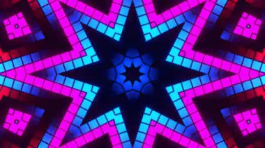 Renkli simetriyle gezgin kaleydoskop hareketi