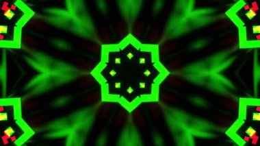 Renkli simetriyle gezgin kaleydoskop hareketi