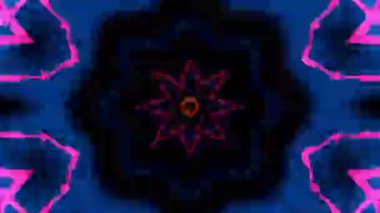 Renkli simetriyle gezgin kaleydoskop hareketi