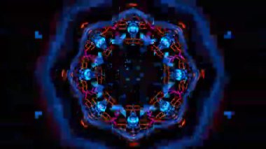 Renkli simetriyle gezgin kaleydoskop hareketi