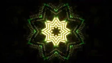 Renkli simetriyle gezgin kaleydoskop hareketi