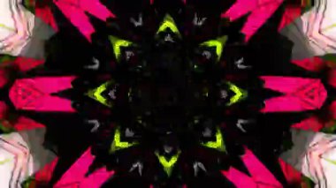 Renkli simetriyle gezgin kaleydoskop hareketi