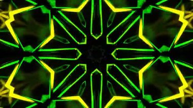 Renkli simetriyle gezgin kaleydoskop hareketi