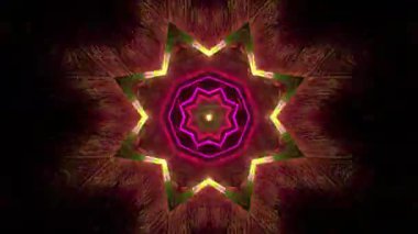 Renkli simetriyle gezgin kaleydoskop hareketi