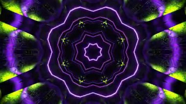 Renkli simetriyle gezgin kaleydoskop hareketi