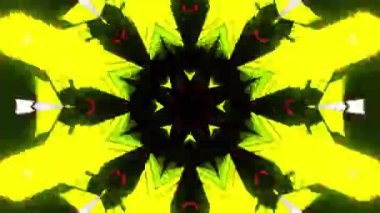 Renkli simetriyle gezgin kaleydoskop hareketi