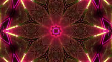 Renkli simetriyle gezgin kaleydoskop hareketi