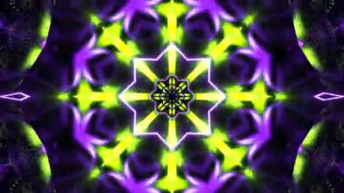 Renkli simetriyle gezgin kaleydoskop hareketi