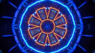 Renkli simetriyle gezgin kaleydoskop hareketi