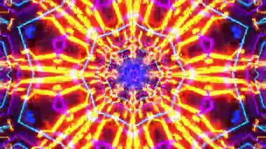 Renkli simetriyle gezgin kaleydoskop hareketi