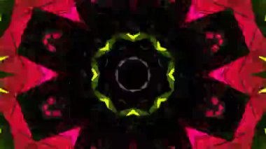 Renkli simetriyle gezgin kaleydoskop hareketi