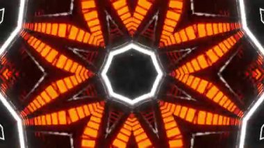 Renkli simetriyle gezgin kaleydoskop hareketi