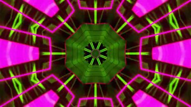 Renkli simetriyle gezgin kaleydoskop hareketi