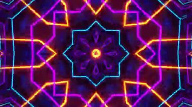 Renkli simetriyle gezgin kaleydoskop hareketi