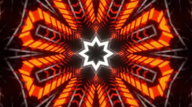 Renkli simetriyle gezgin kaleydoskop hareketi