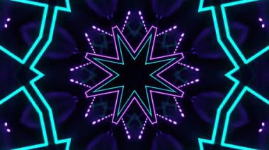 Renkli simetriyle gezgin kaleydoskop hareketi