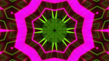 Renkli simetriyle gezgin kaleydoskop hareketi