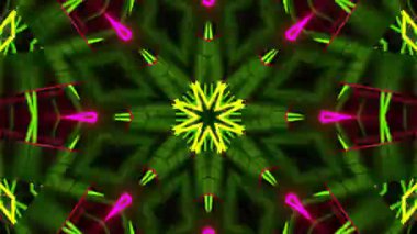 Renkli simetriyle gezgin kaleydoskop hareketi