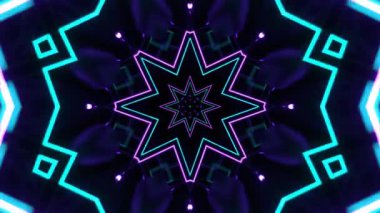 Renkli simetriyle gezgin kaleydoskop hareketi