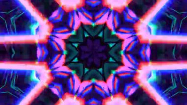 Renkli simetriyle gezgin kaleydoskop hareketi