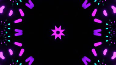 Renkli simetriyle gezgin kaleydoskop hareketi