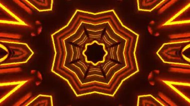 Renkli simetriyle gezgin kaleydoskop hareketi