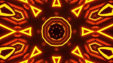 Renkli simetriyle gezgin kaleydoskop hareketi