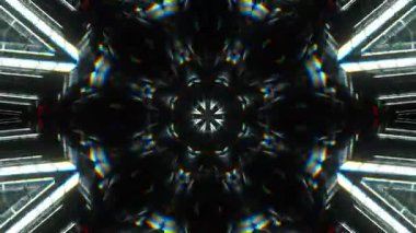 Renkli simetriyle gezgin kaleydoskop hareketi