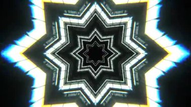 Renkli simetriyle gezgin kaleydoskop hareketi