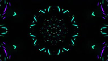 Renkli simetriyle gezgin kaleydoskop hareketi