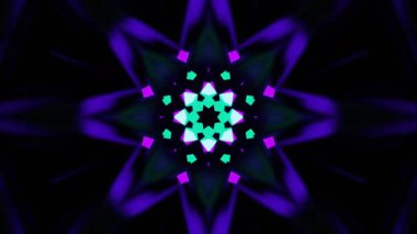 Renkli simetriyle gezgin kaleydoskop hareketi