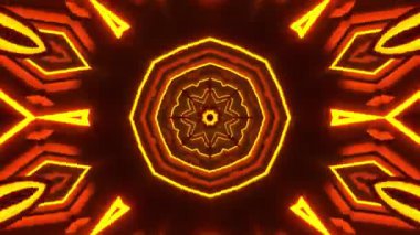 Renkli simetriyle gezgin kaleydoskop hareketi