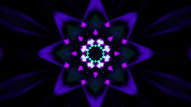 Renkli simetriyle gezgin kaleydoskop hareketi