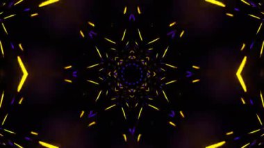 Renkli simetriyle gezgin kaleydoskop hareketi