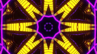 Renkli simetriyle gezgin kaleydoskop hareketi