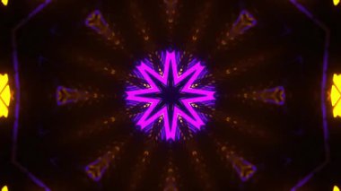 Renkli simetriyle gezgin kaleydoskop hareketi