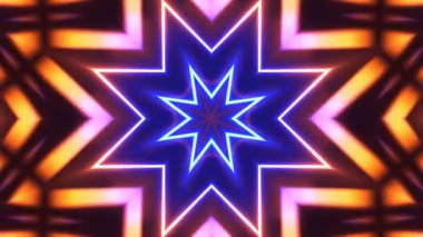 Renkli simetriyle gezgin kaleydoskop hareketi